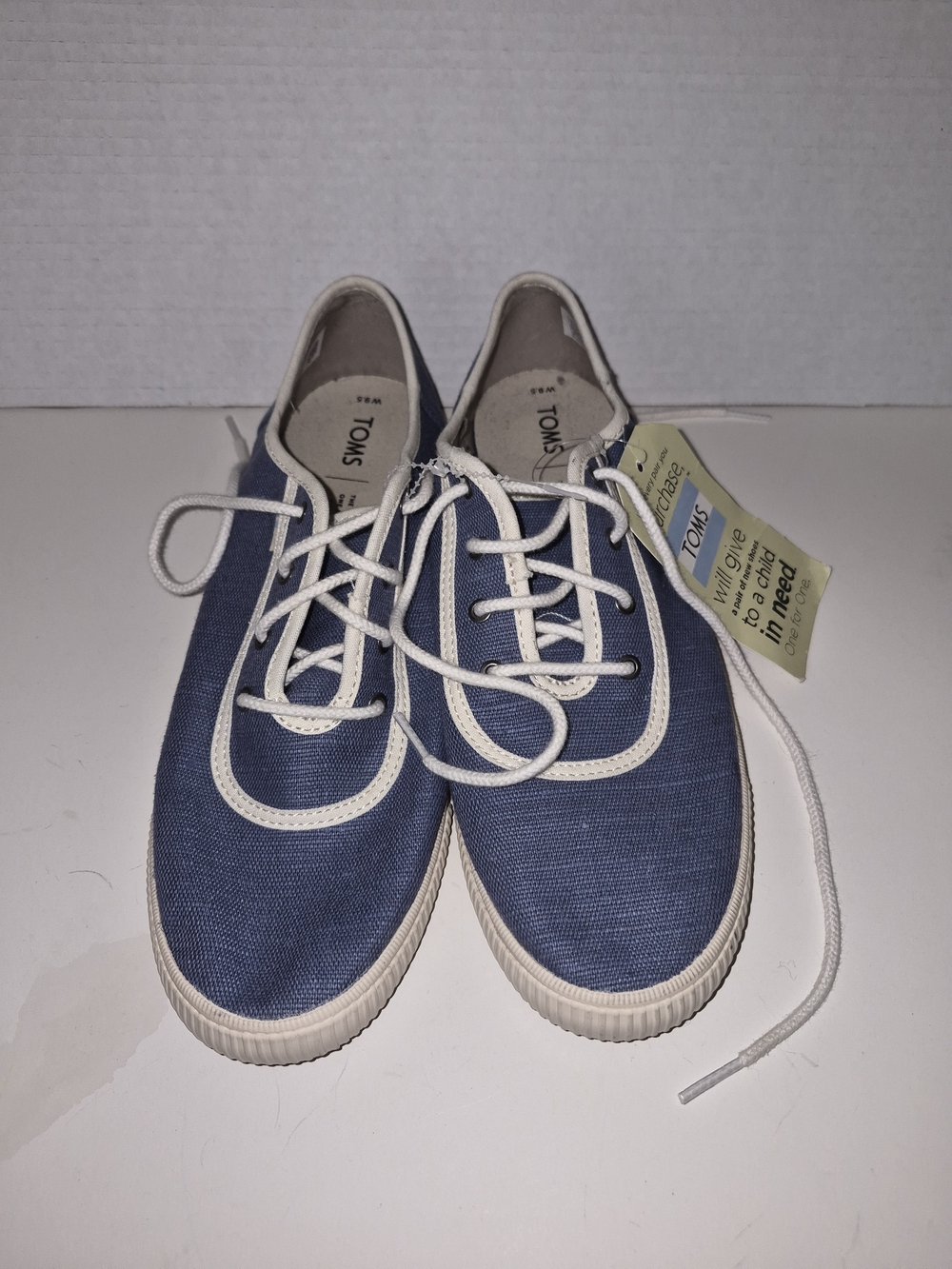 TOMS Blue Carmel canvas lace-up sneakers for women Size 9.5